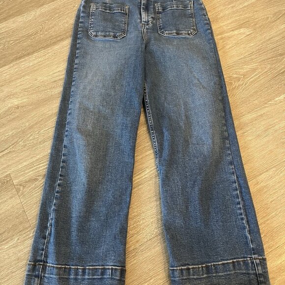 Bagatelle Collection Jeans Womens Size 26 Wide Leg Crop Denim Patch Pockets - Picture 1 of 3